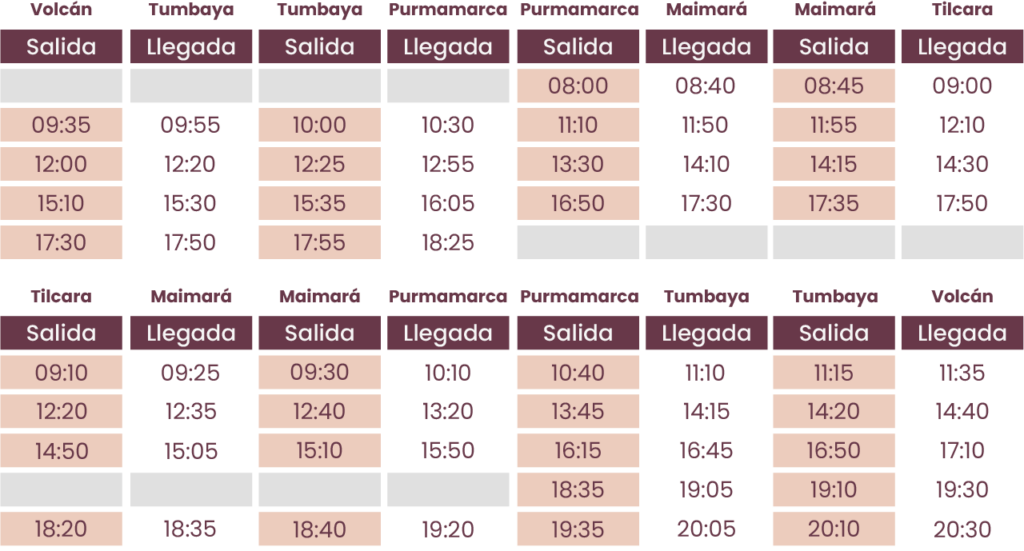 Horarios 2024